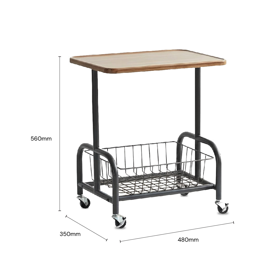 ALVA End Table with Wheels