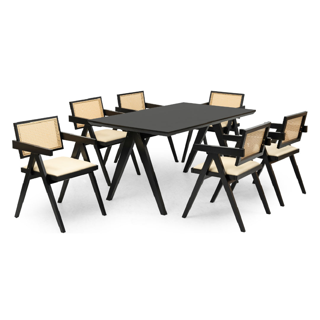 AZRA 1.5M Dining Set (1T+6C)