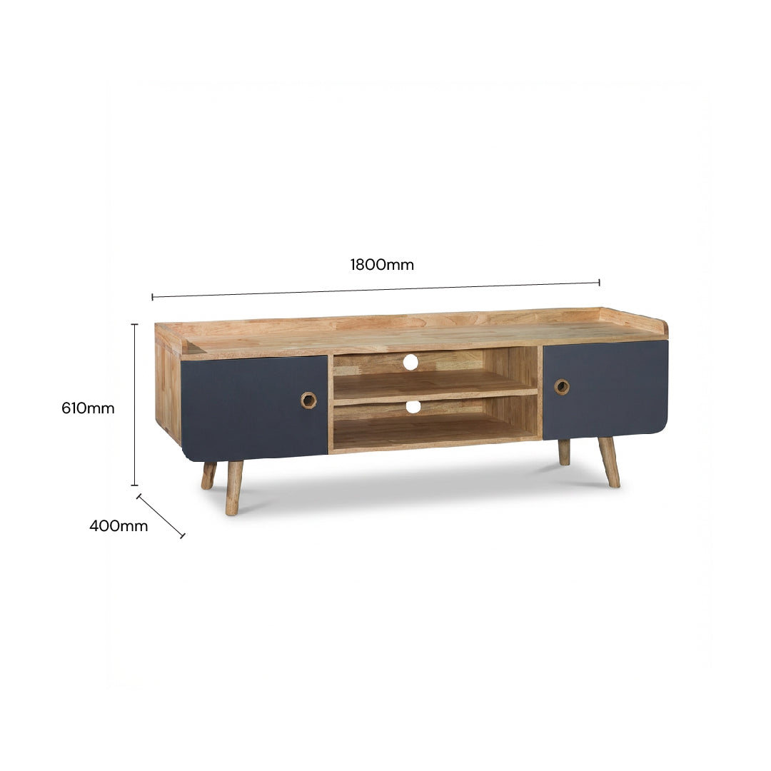 EVELISSE 6' TV Cabinet (Natural/Grey)