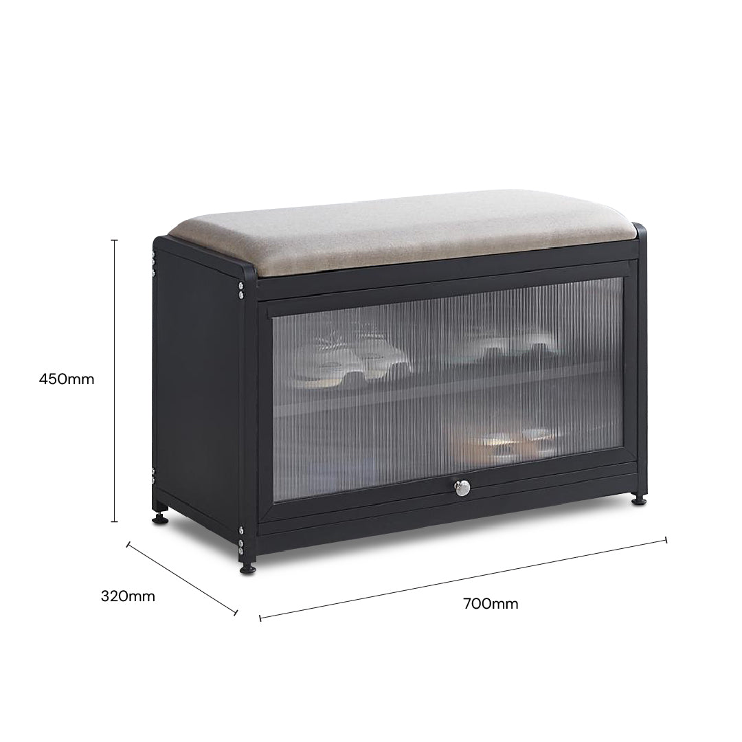 ESMEE 1 Door Shoe Cabinet (Dark Grey)