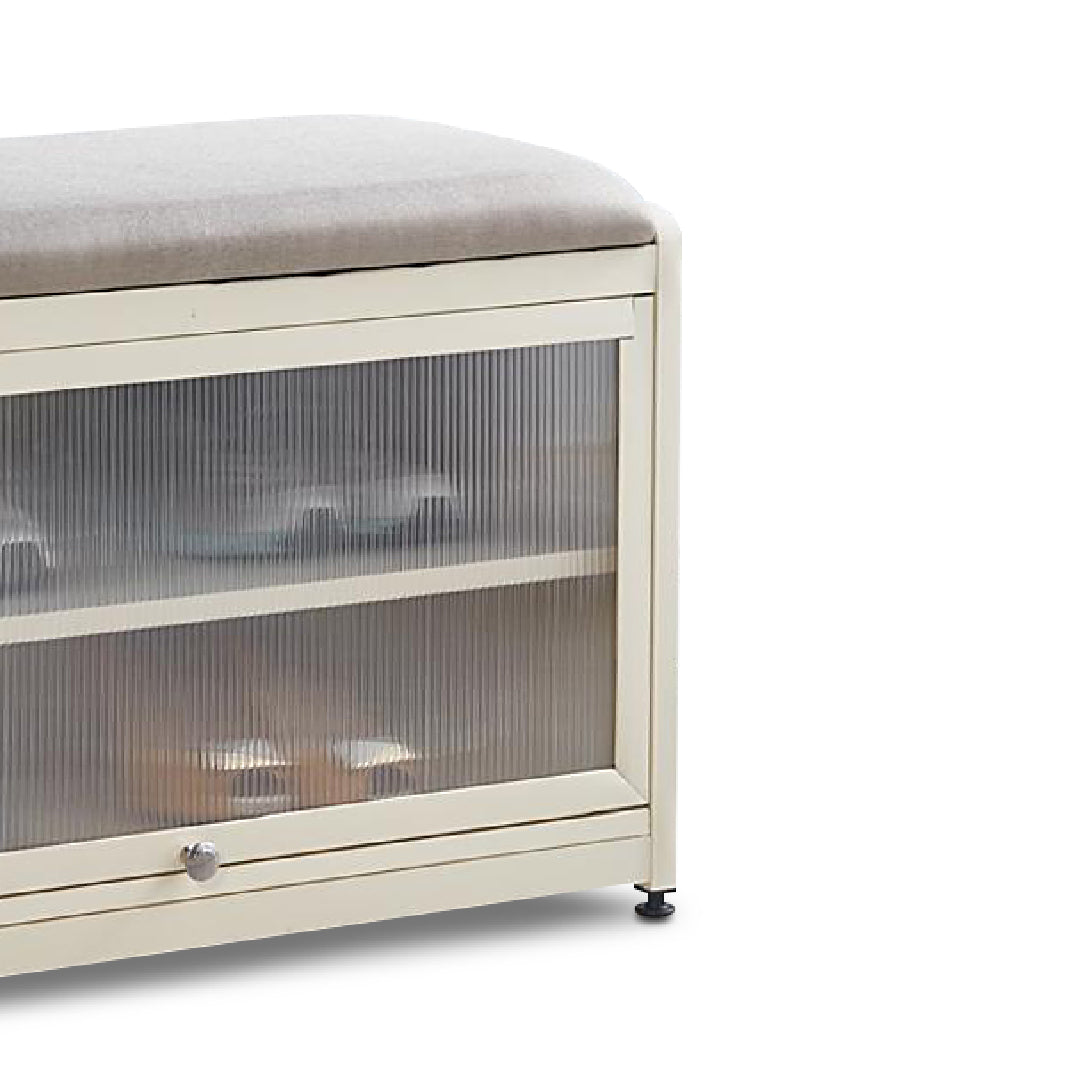 ESMEE 1 Door Shoe Cabinet (White Cream)