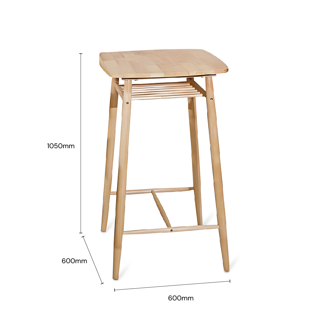 FLEX 0.6M Square Bar Table (Natural)