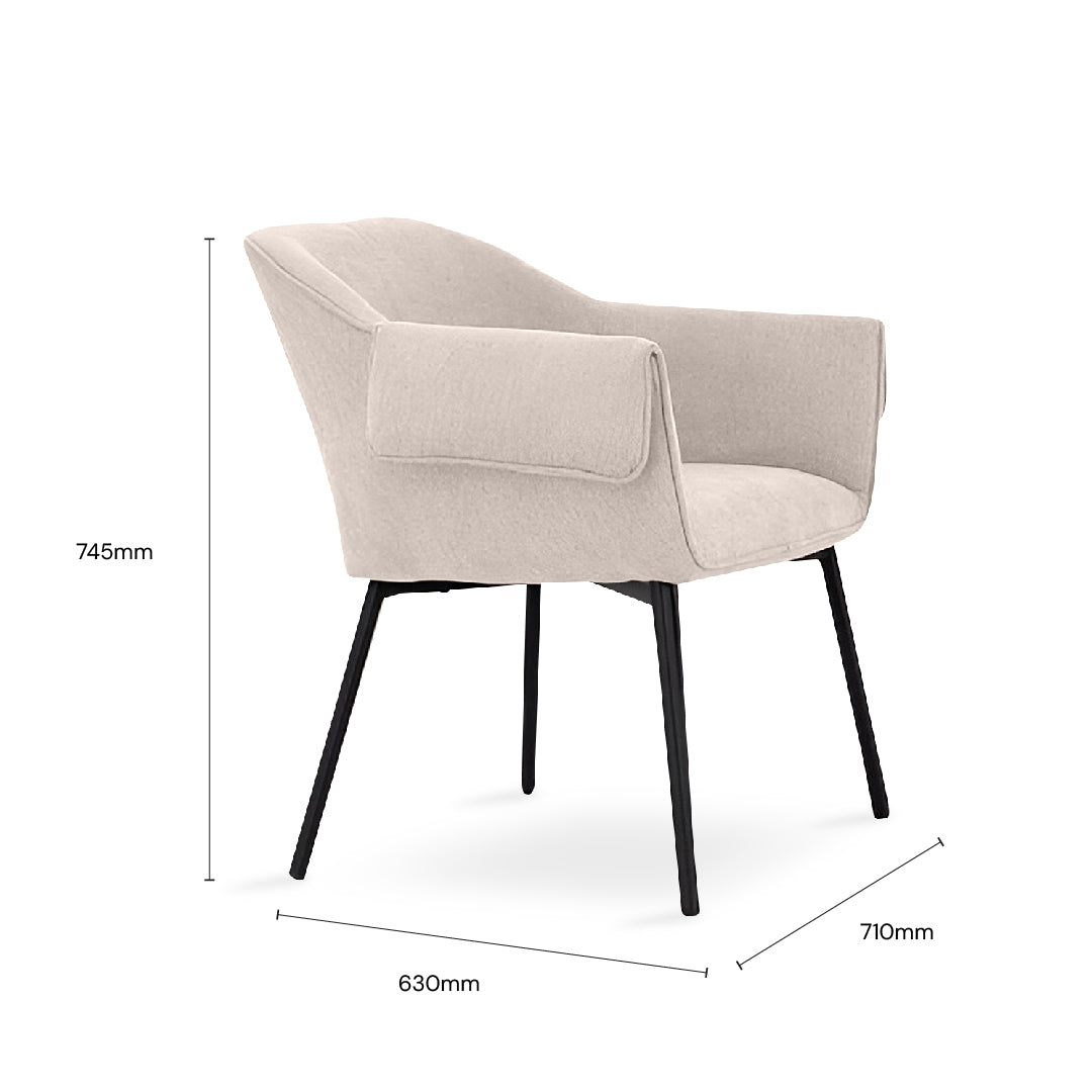HANERA Arm Lounge Chair (Cream)