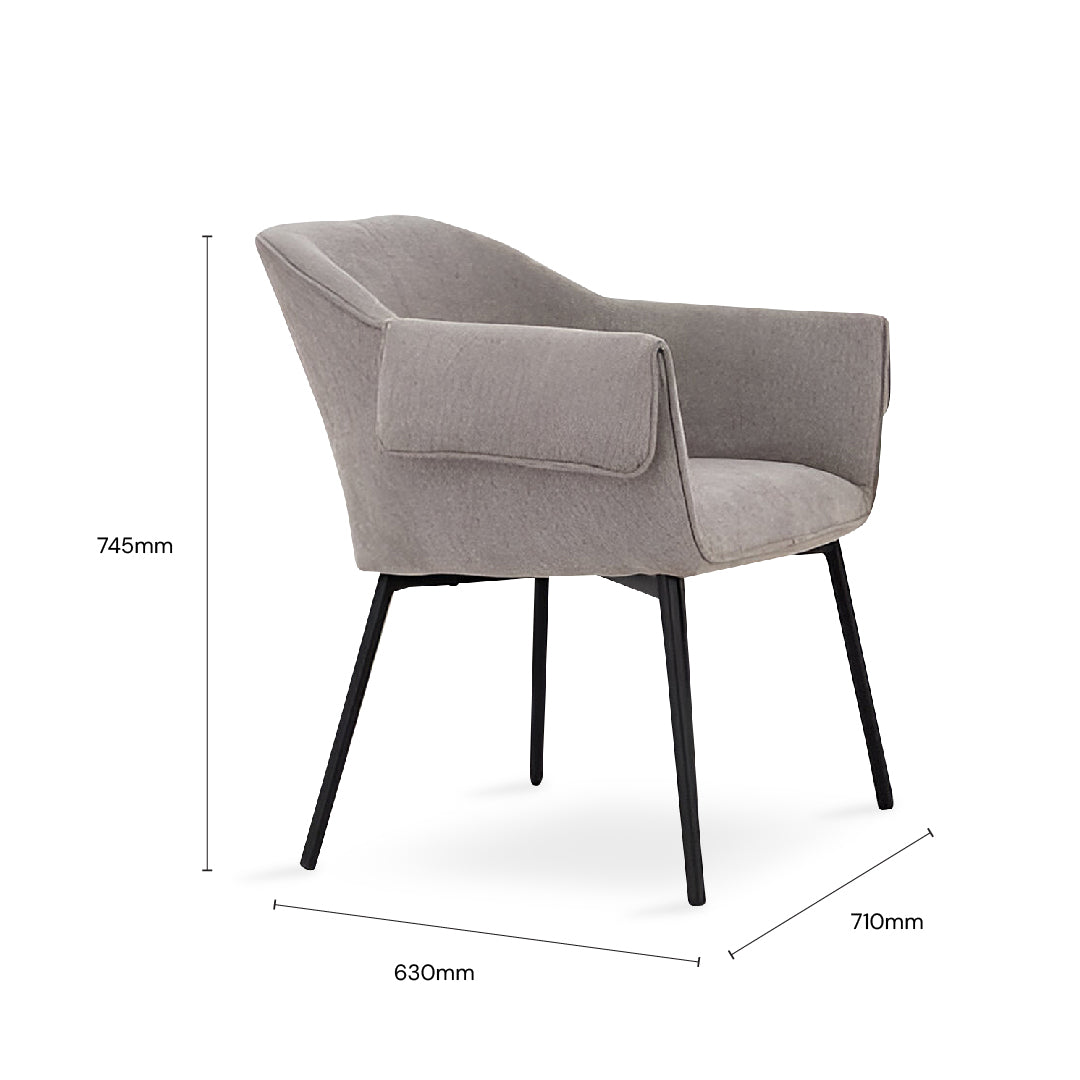 HANERA Arm Lounge Chair (Light Grey)