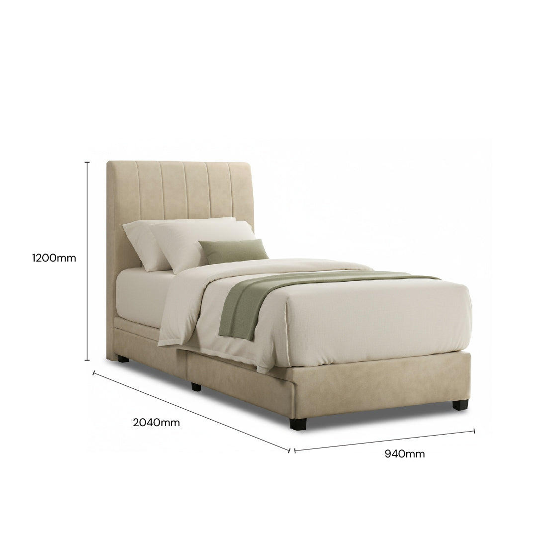 IMOLA Single Bed (Sand Beige)