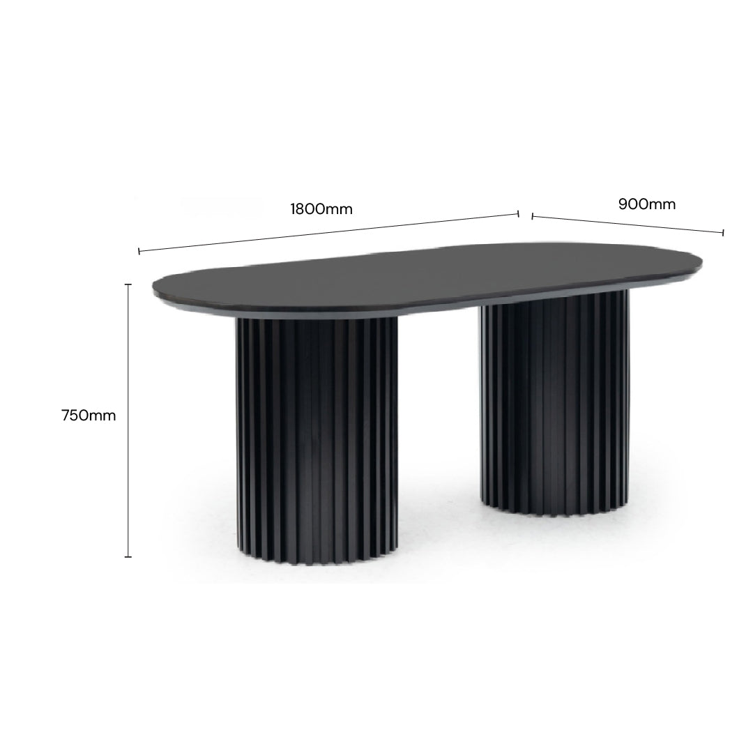 MEDELLINE 1.8M Dining Table (Black)