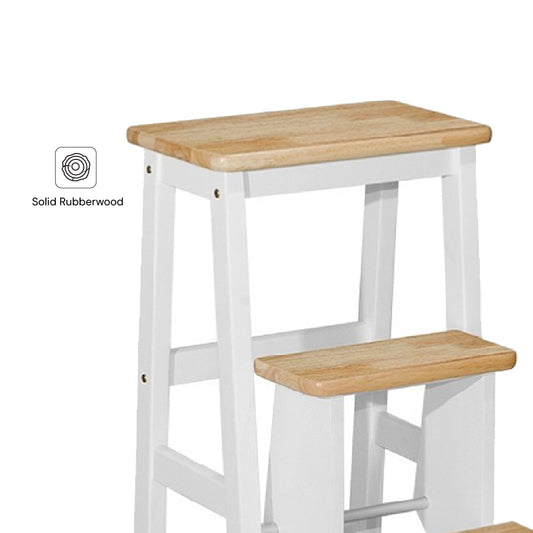 SARI Step Chair H29" (White/Natural)