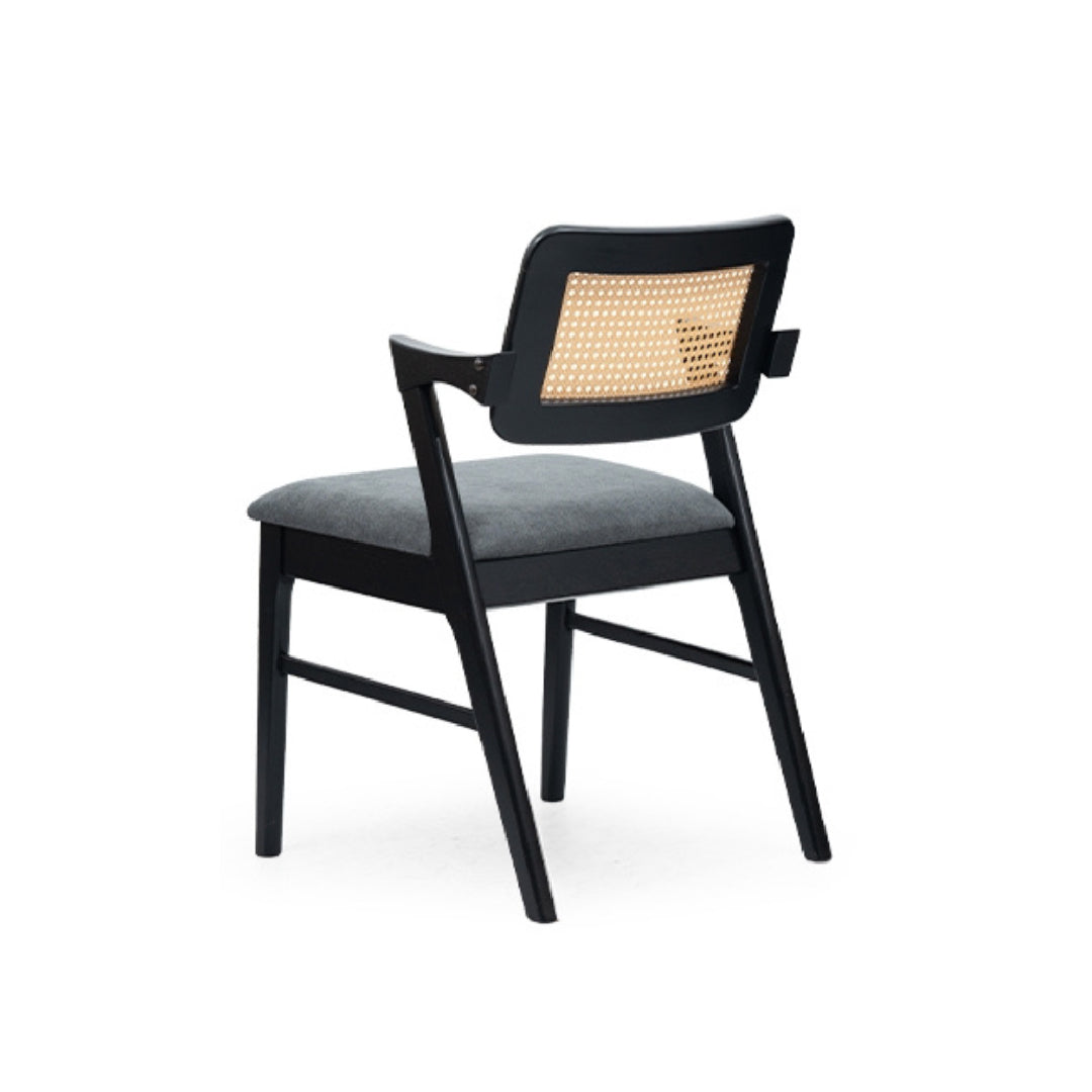 SUZY Rattan Chair (Black/Grey)