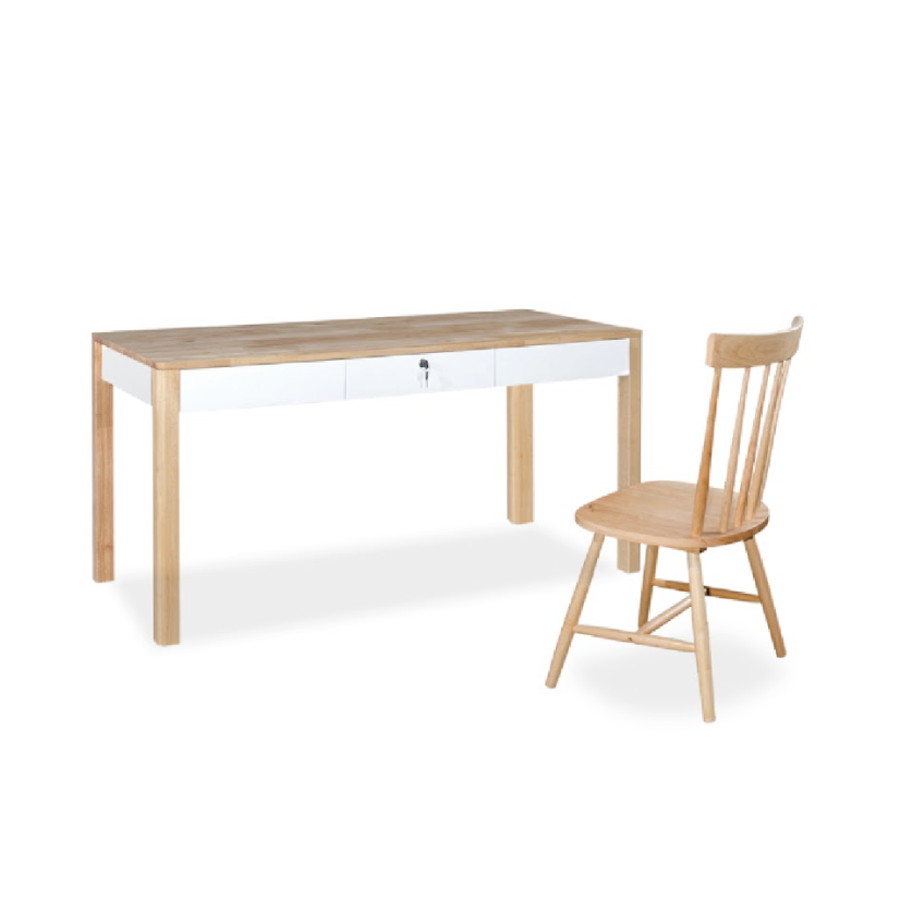 DINI 1.5M Writing Table with Chair Set (Natural)