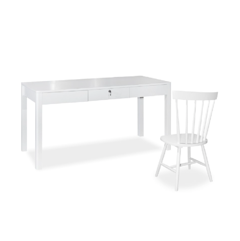 DINI 1.5M Writing Table with Chair Set (White)