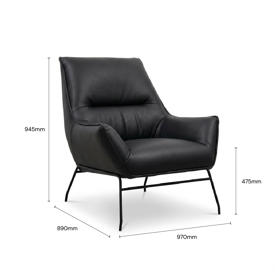 TREVANA Lounge Chair (PU Black)
