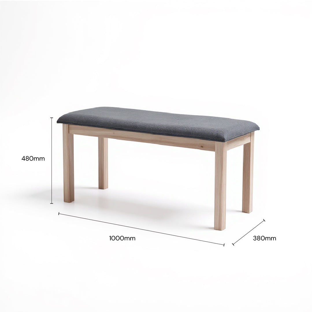 WANA II 1.0M Bench (White Wash)