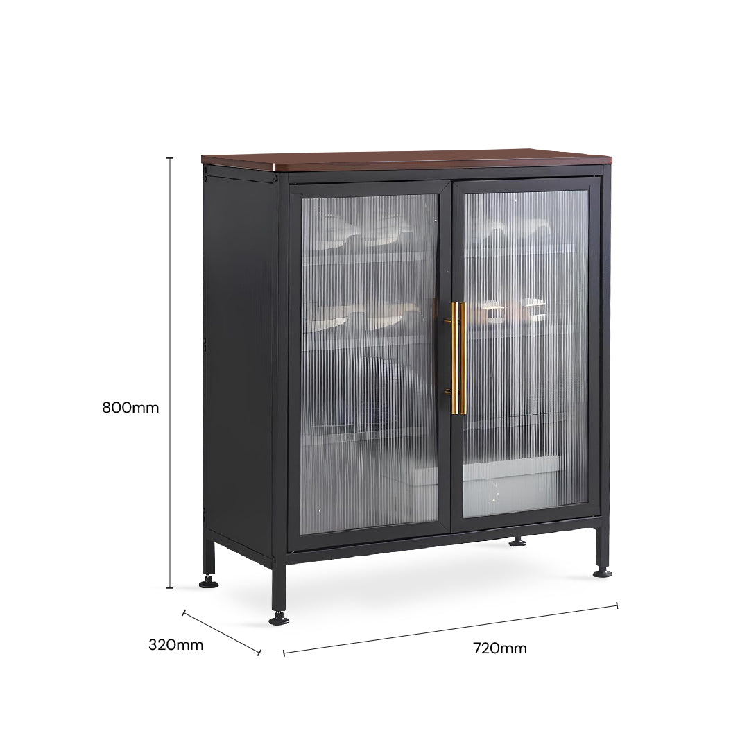 ZANERA 2 Door Shoe Cabinet (Jet Black)