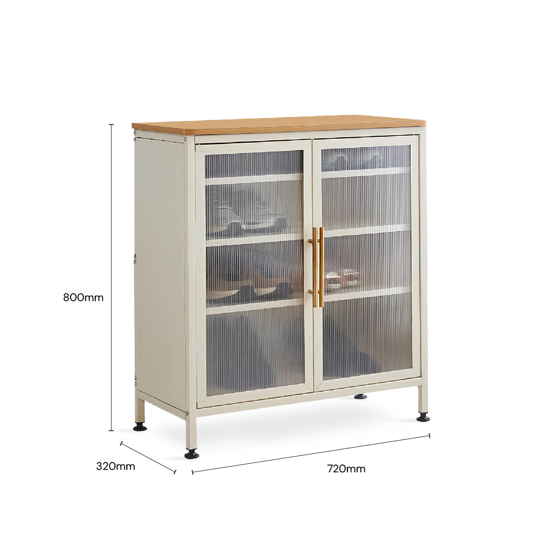 ZANERA 2 Door Shoe Cabinet (White Beige)