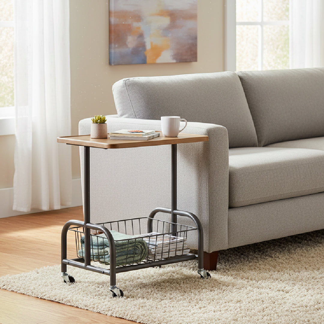 ALVA End Table with Wheels