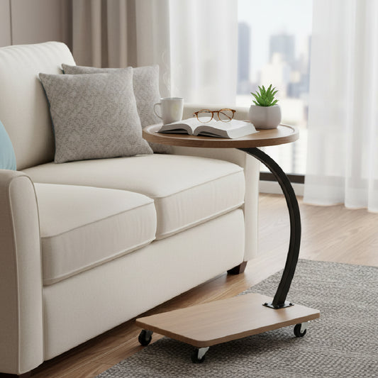 ANNA End Table with Wheels