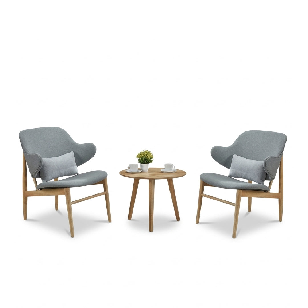 BELVOIR Lounge Set (1T+2C) (Natural Table with Ink/Oak Chair)