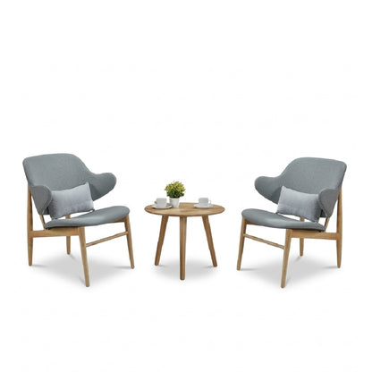 BELVOIR Lounge Set (1T+2C) (Natural Table with Ink/Oak Chair)