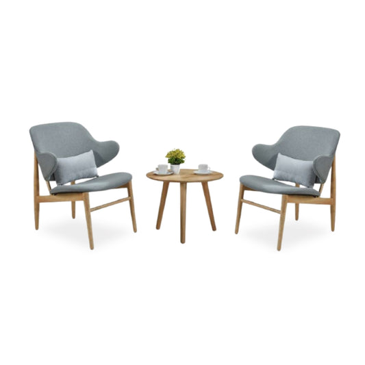 BELVOIR Lounge Set (1T+2C) (Natural Table with Ink/Oak Chair)