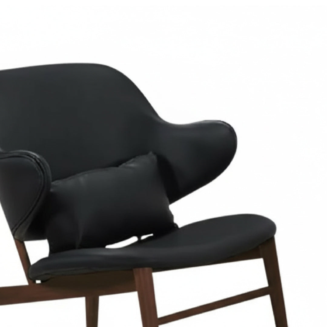 BELVOIR Lounge Chair (PU Black/Walnut)