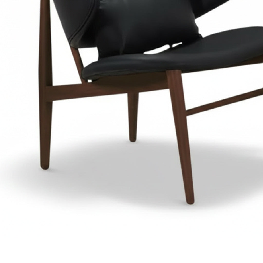 BELVOIR Lounge Chair (PU Black/Walnut)