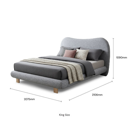 BILSTON Bed (Light Grey)