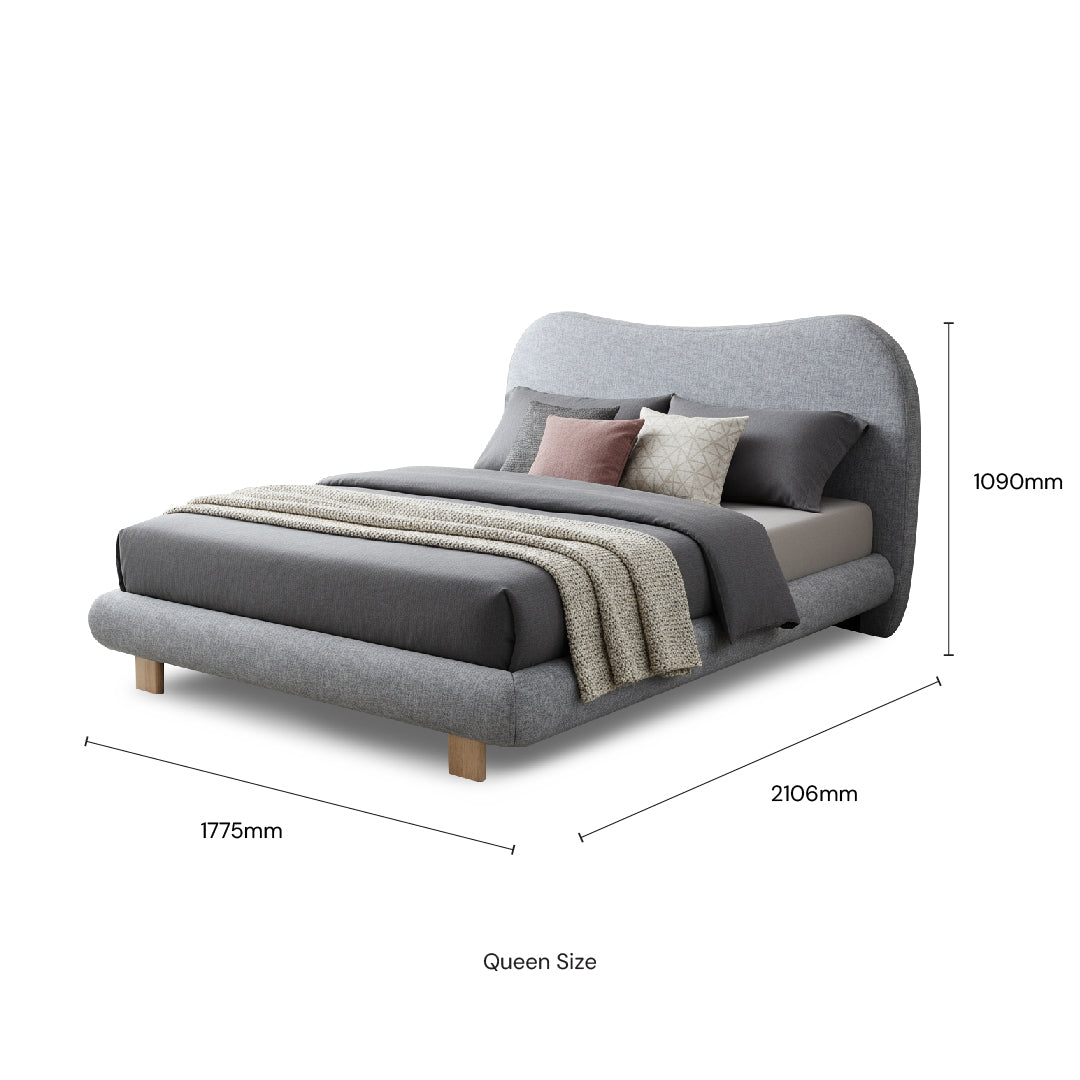 BILSTON Bed (Light Grey)