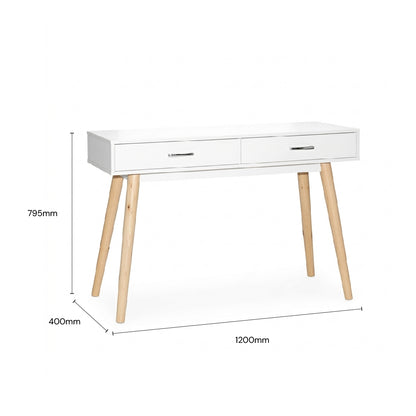 CILLY 1.2M Console Table (White/Natural)