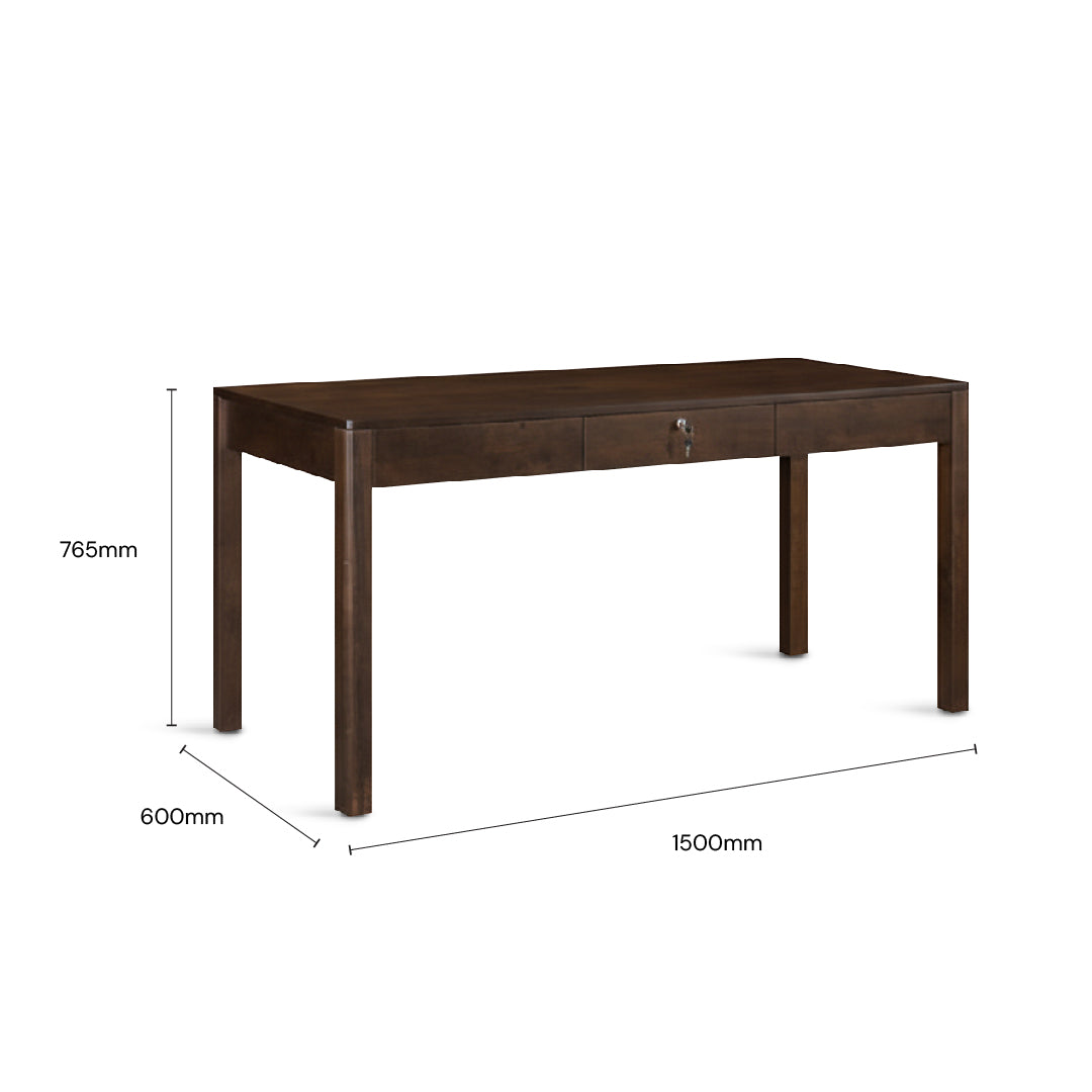 DINI 1.5M Writing Table with Chair Set (Cappuccino)