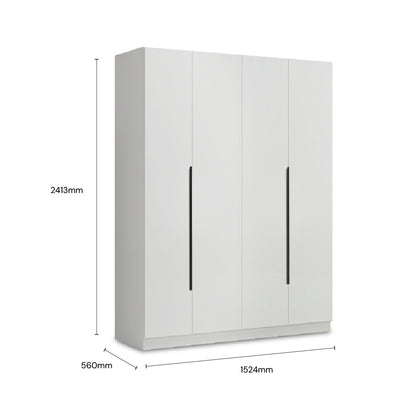 MOLDE 4 Door Wardrobe (White)