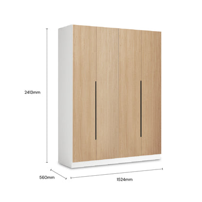 MOLDE 4 Door Wardrobe (Teak Wood)