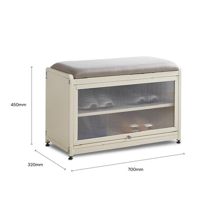 ESMEE 1 Door Shoe Cabinet (White Cream)
