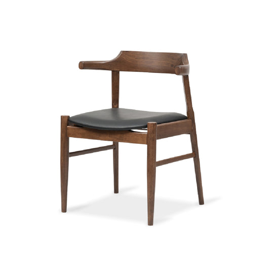 JOHNNY Arm Chair (Walnut/Pu Black)