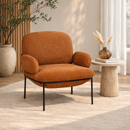 JANIE Arm Chair Camel Brown