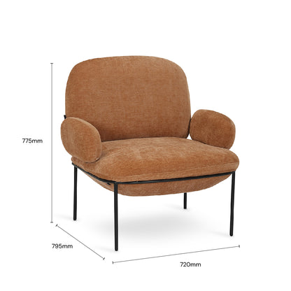 JANIE Arm Chair Camel Brown