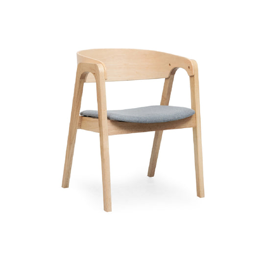 KIANNA Arm Chair (Wooden Backrest) (Nat)