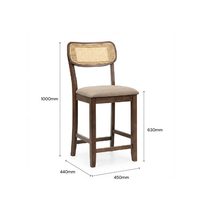 KIA Rattan Bar Chair 24" (Walnut)