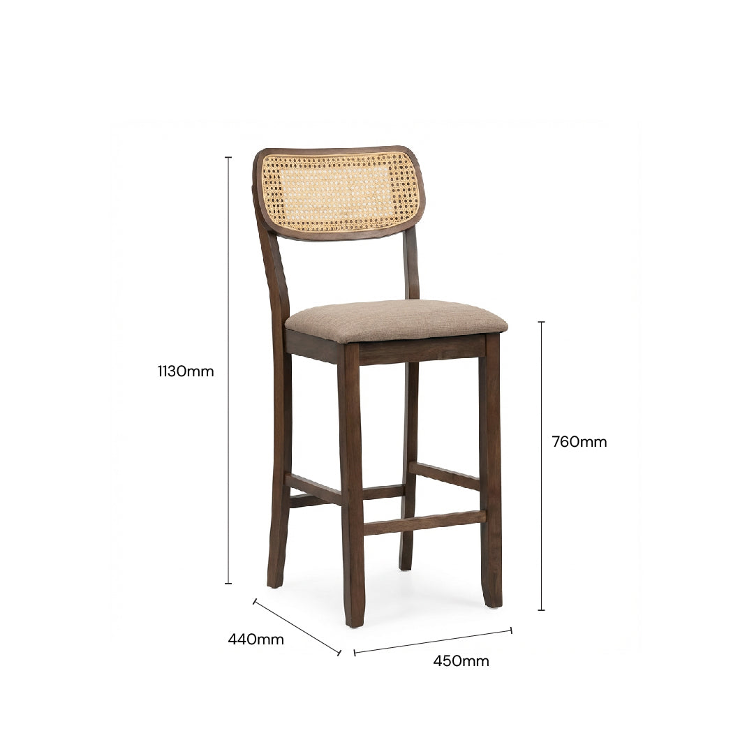 KIA Rattan Bar Chair (Walnut)