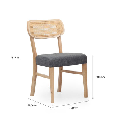 MAVELLE Rattan Chair (Natural/Grey)