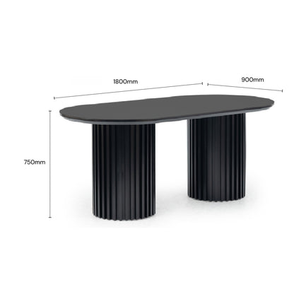 MEDELLINE 1.8M Dining Table (Black)
