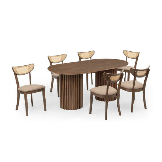 MEDELLINE 1.8M with USHER Rattan Chair (1T+6C)