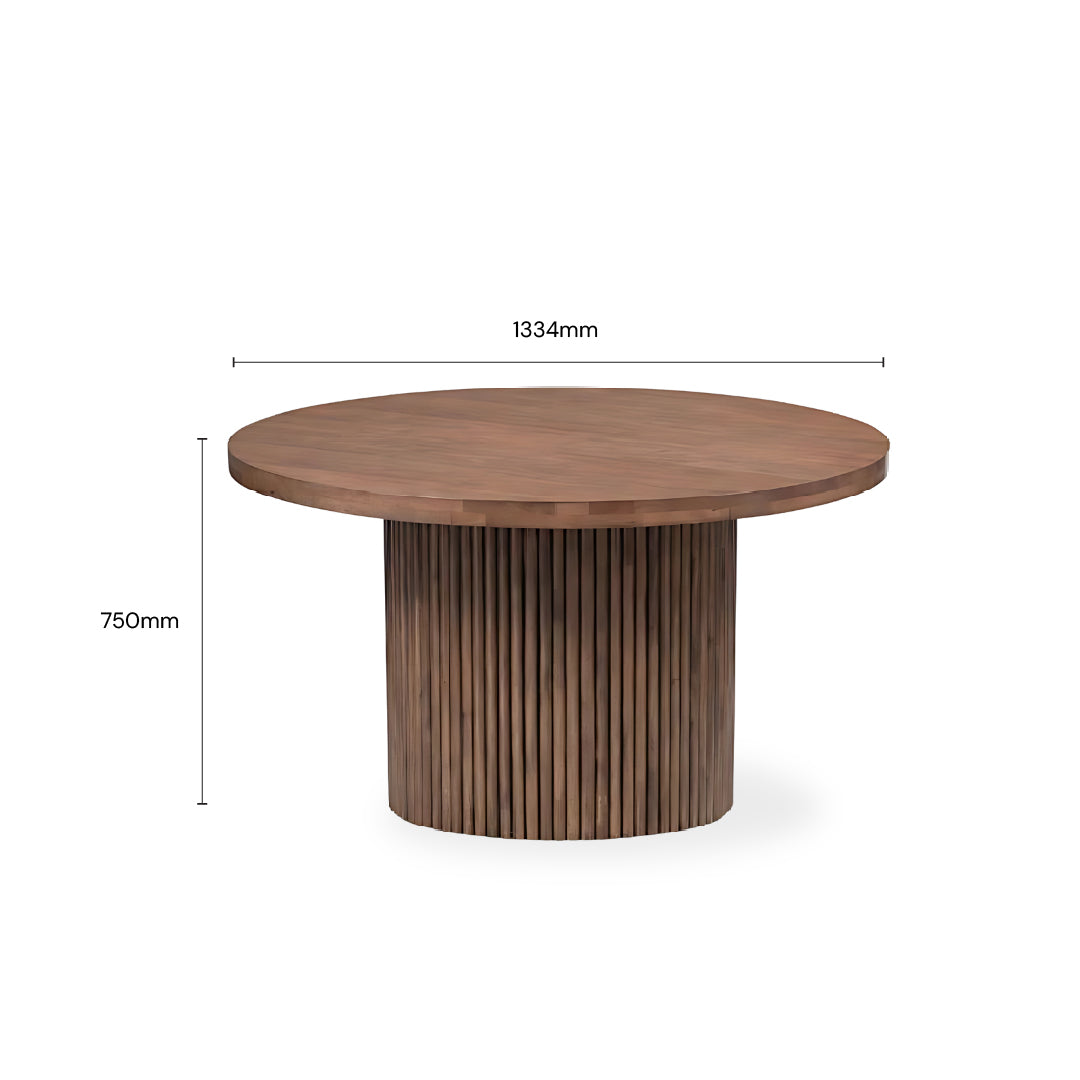 MOANA 1.3M Round Dining Table (Walnut)