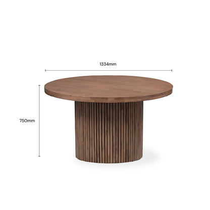 MOANA 1.3M Round Dining Table (Walnut)