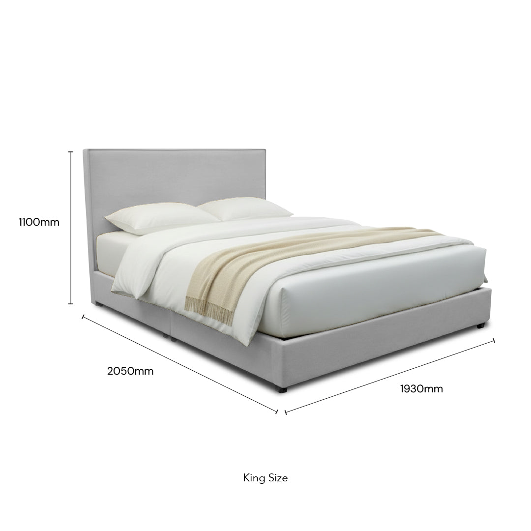 MALOY Bed (Light Grey)