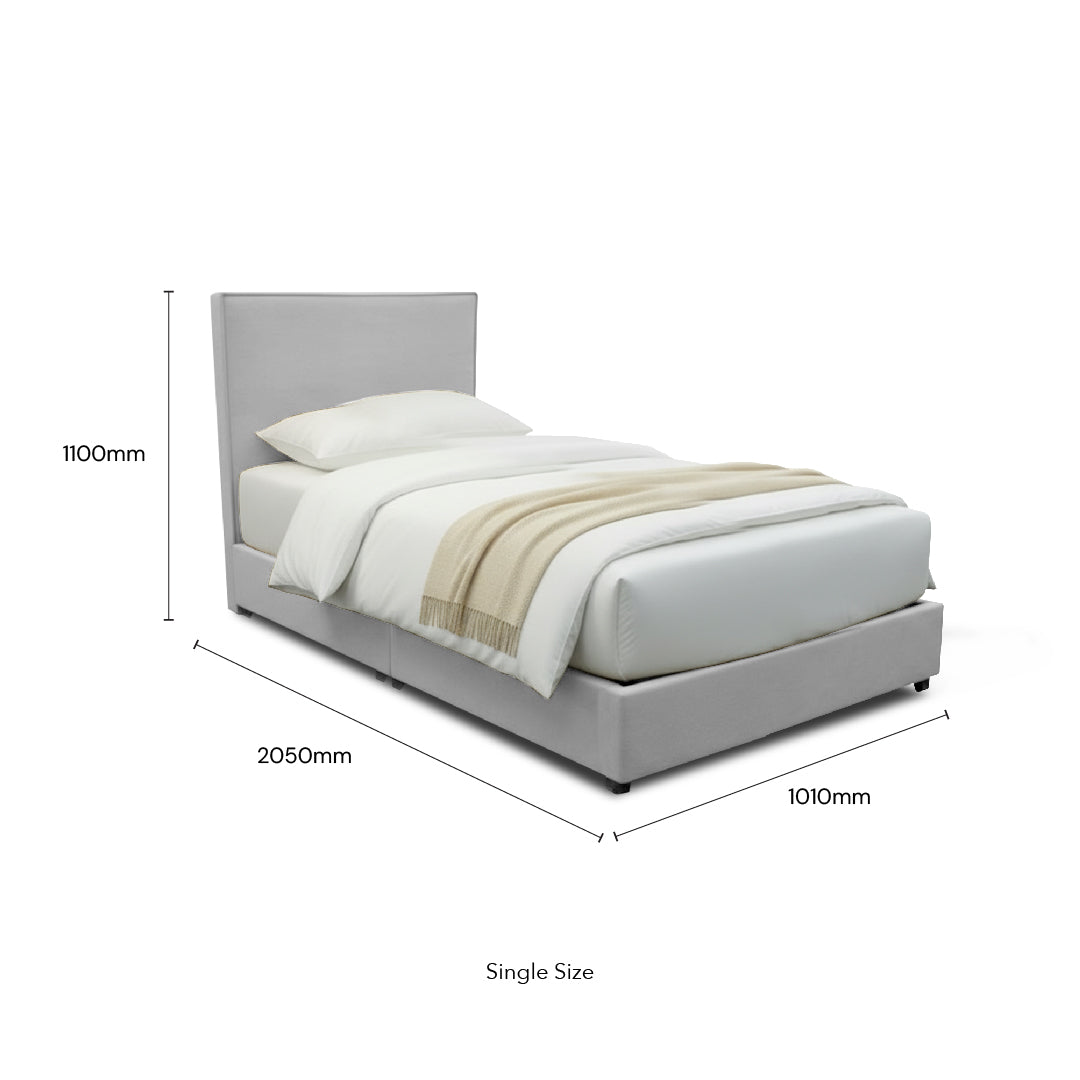 MALOY Bed (Light Grey)