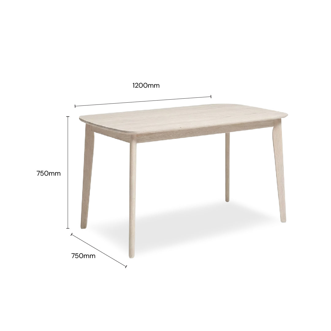 NASH 1.2M Dining Table (White Wash)