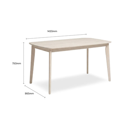 NASH 1.4M Dining Table (White Wash)