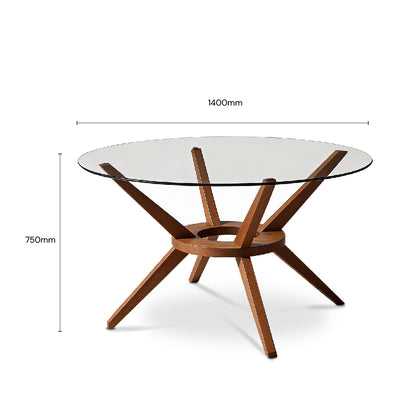 MIA 1.4M Round Dining Table (Merlot Beech)