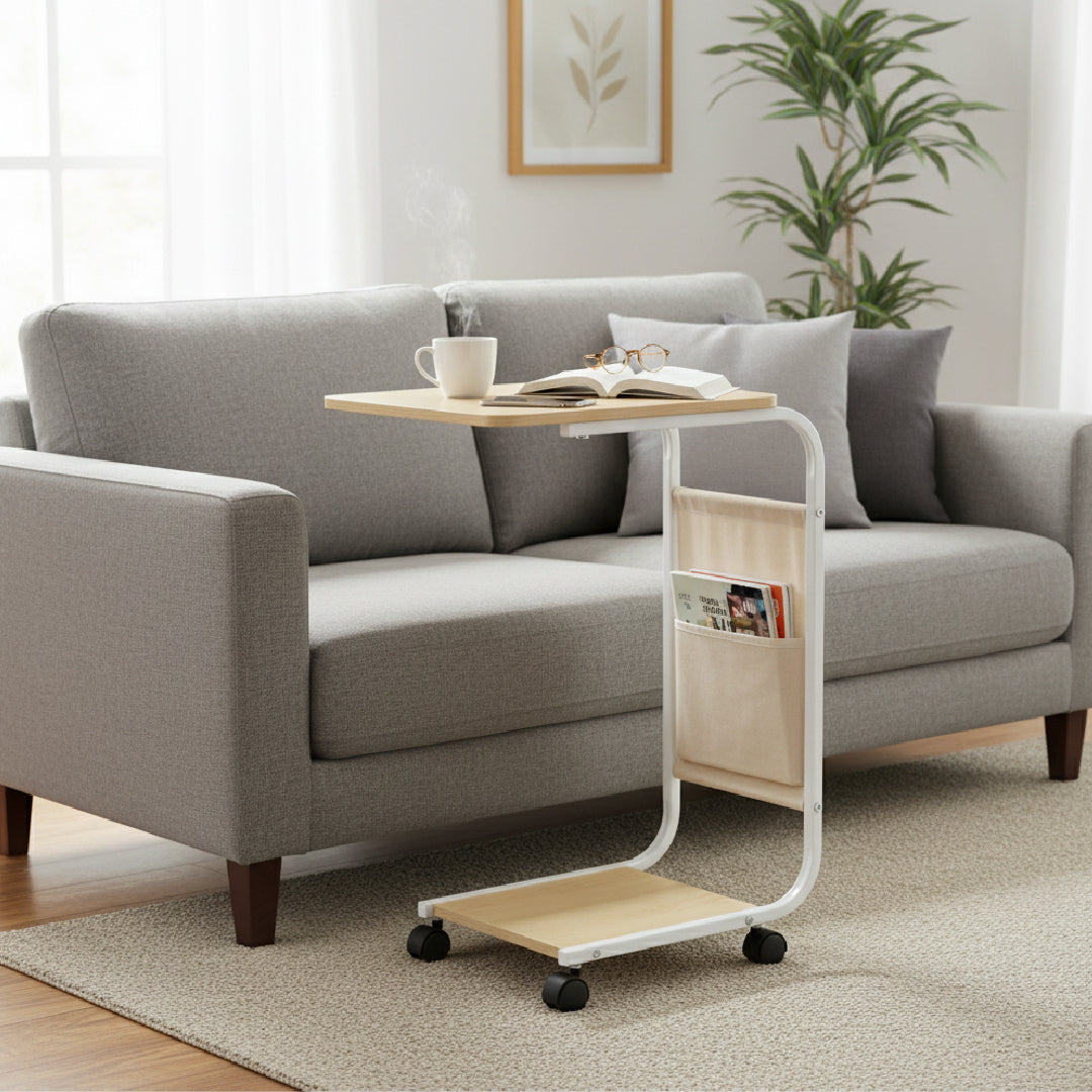 RUNE End Table with Wheels