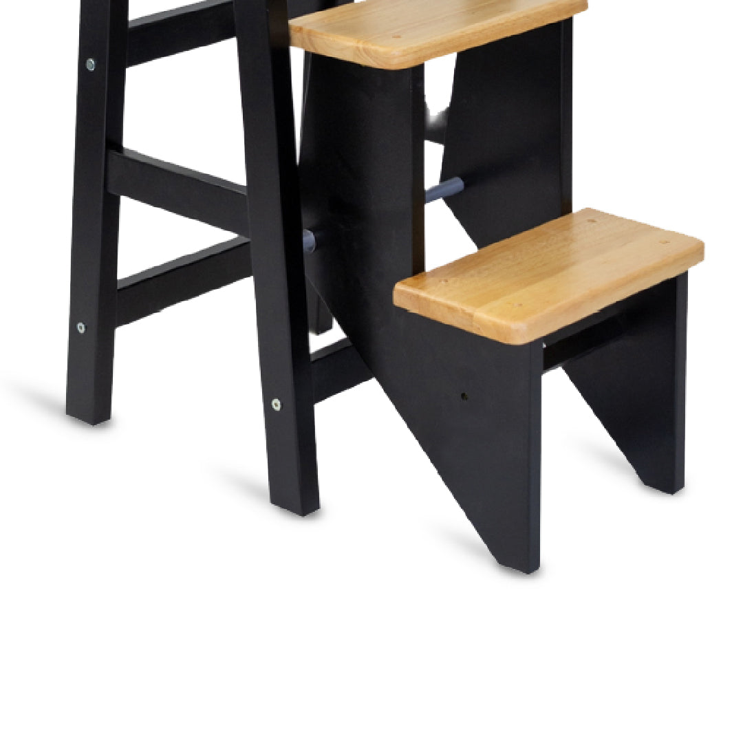 SARI Step Chair H29" (Black/Natural)